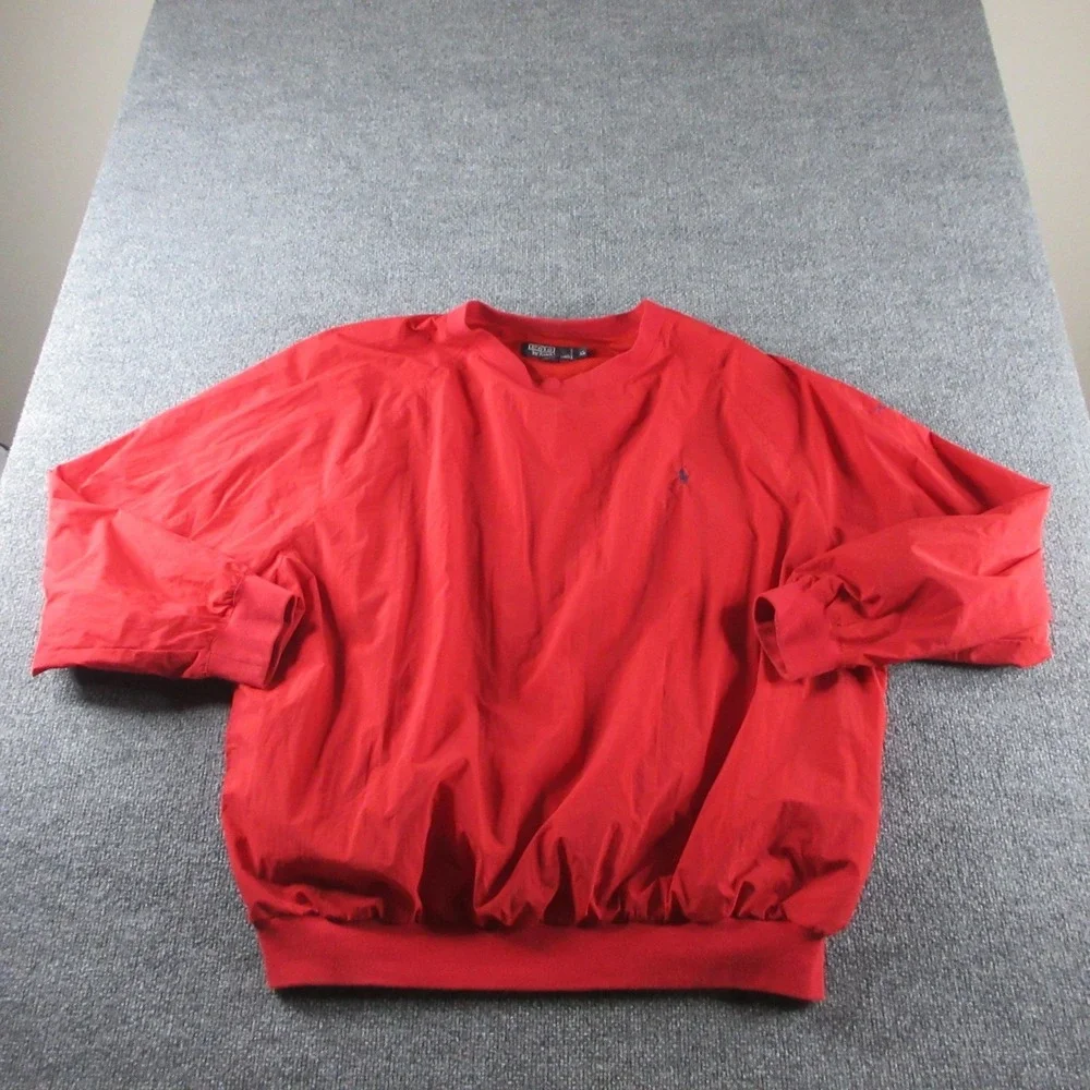 Polo Ralph Lauren Jacket Mens XL‎ Red Nylon Pullover Mesh Lined Golf Windbreaker